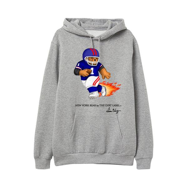 New York Football Bear Hoodie (Grey - Limited Edition)